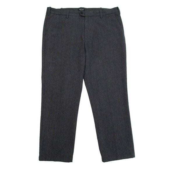 Nautica Beacon Pants Mens 40x30 Charcoal Gray Tailored Fit Chino Cotton Trousers - Picture 2 of 16